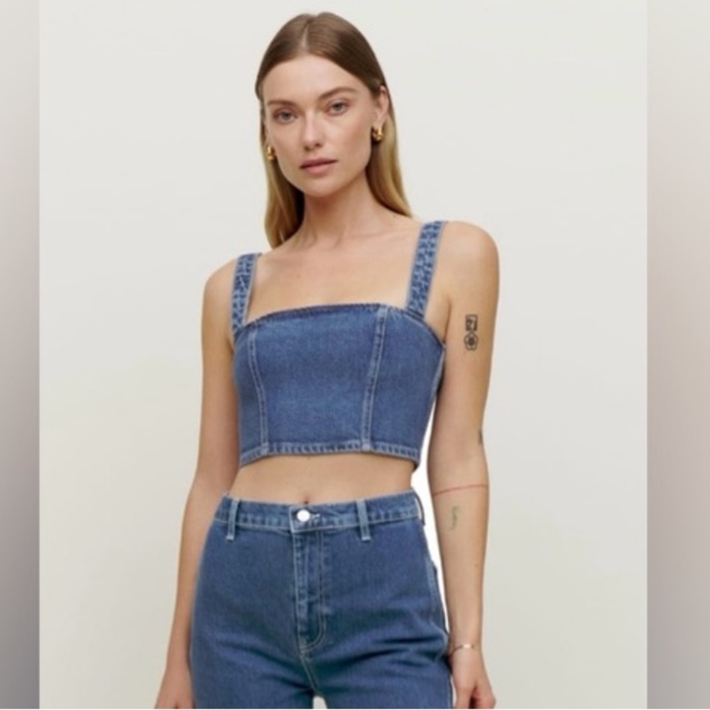 Reformation sunny denim top size 10